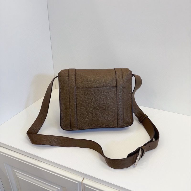 Hermes 愛馬仕 Steve27 小號 大象灰銀扣拼內里藍色 斜挎郵差包 TC皮 27-1