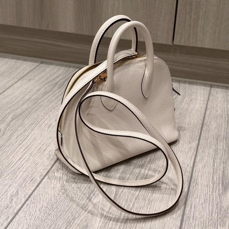 Hermes 愛馬仕 Mini Bolide Nata白 金扣 W刻 全新-7