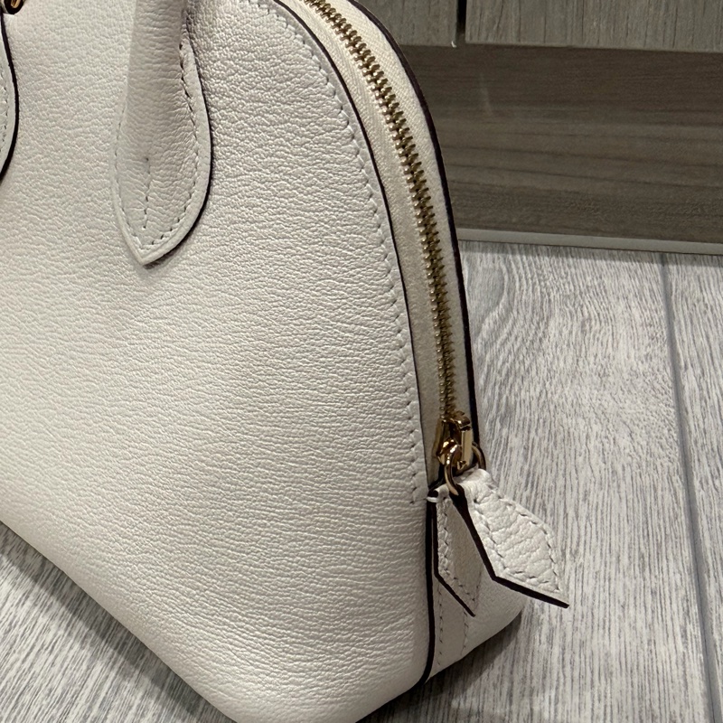 Hermes 愛馬仕 Mini Bolide Nata白 金扣 W刻 全新-11