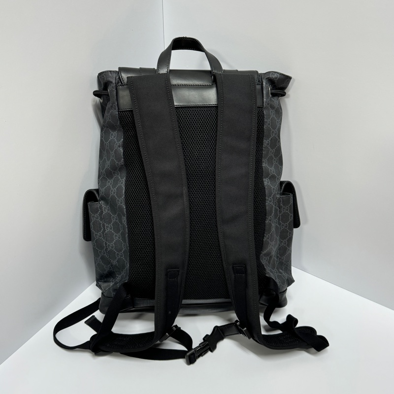 【黑老花帥炸😎】 GUCCI supreme 古馳 黑老花後背包 (專櫃11.6萬)-8