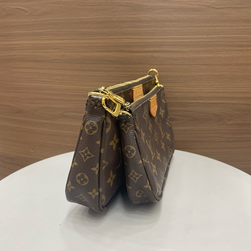 LV路易威登｜五合一 老花 綠色肩帶-2