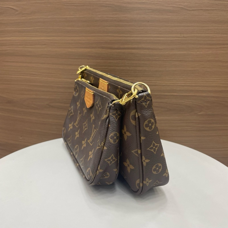 LV路易威登｜五合一 老花 綠色肩帶-3