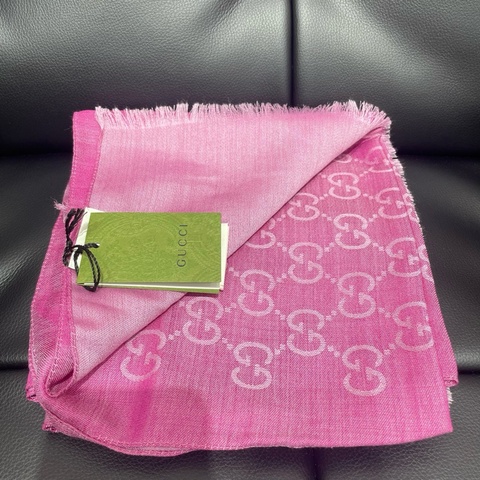 古馳｜雙面圍巾 粉色古馳