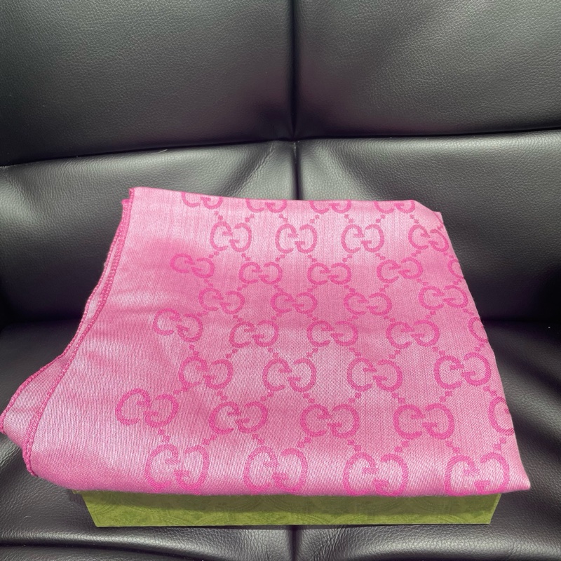 古馳｜雙面圍巾 粉色古馳-2