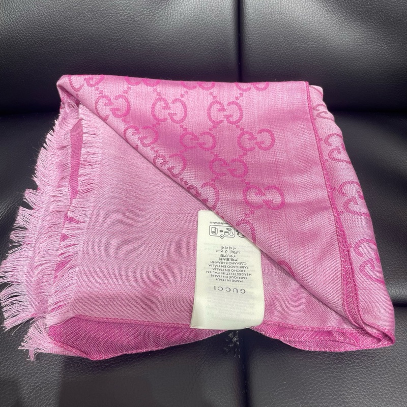 古馳｜雙面圍巾 粉色古馳-3