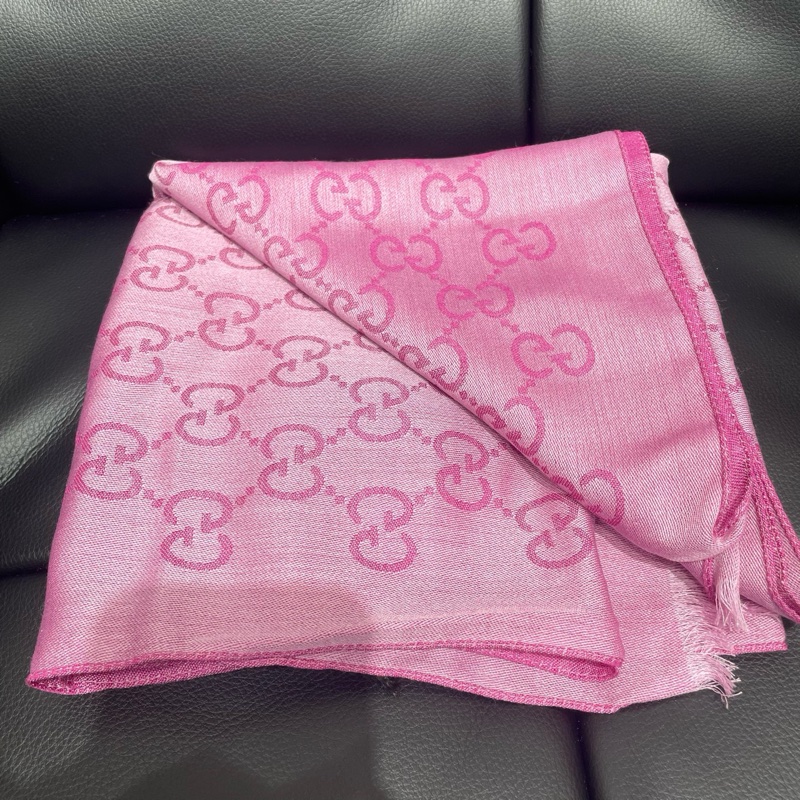 古馳｜雙面圍巾 粉色古馳-5