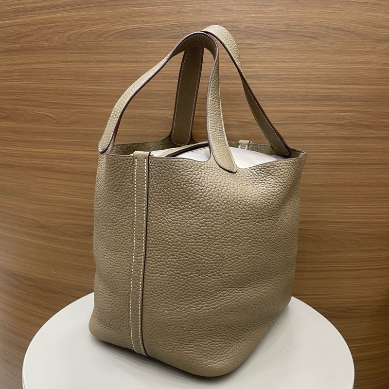 愛馬仕｜菜籃子22 大象灰金扣-2