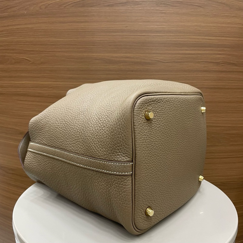 愛馬仕｜菜籃子22 大象灰金扣-4