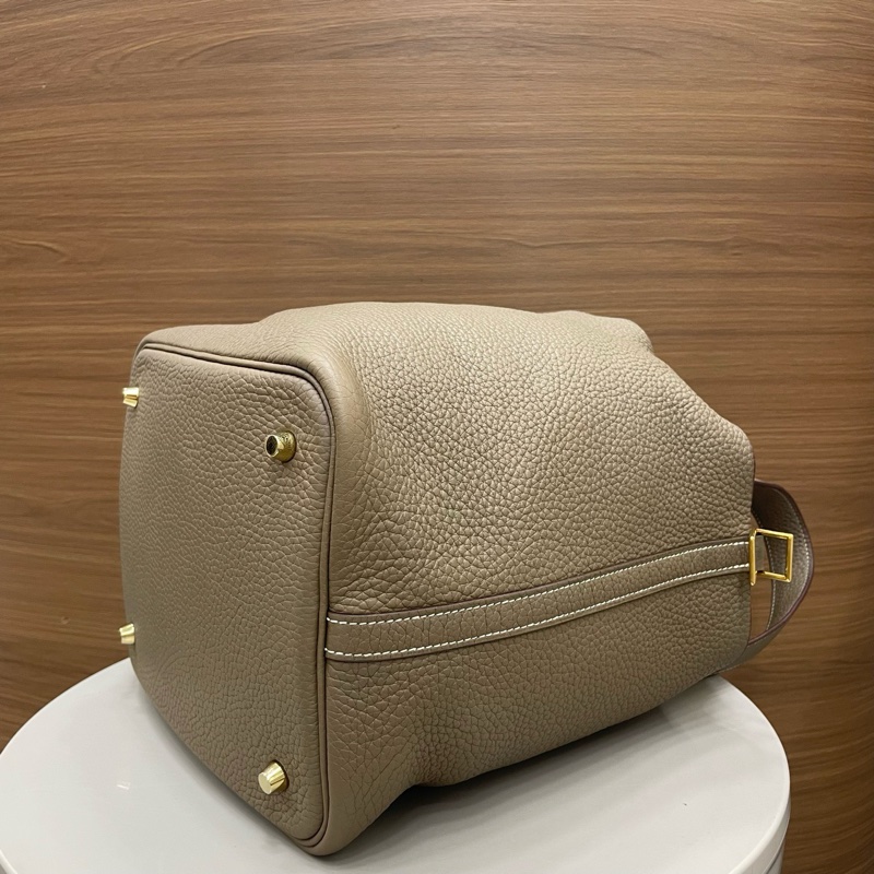 愛馬仕｜菜籃子22 大象灰金扣-5