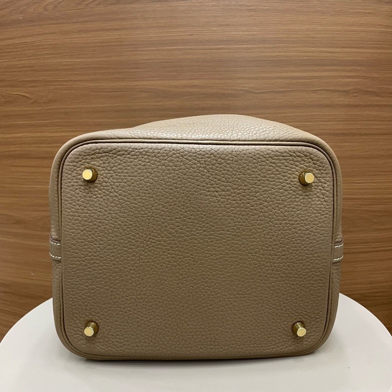 愛馬仕｜菜籃子22 大象灰金扣-6