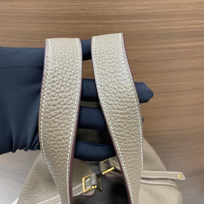 愛馬仕｜菜籃子22 大象灰金扣-8