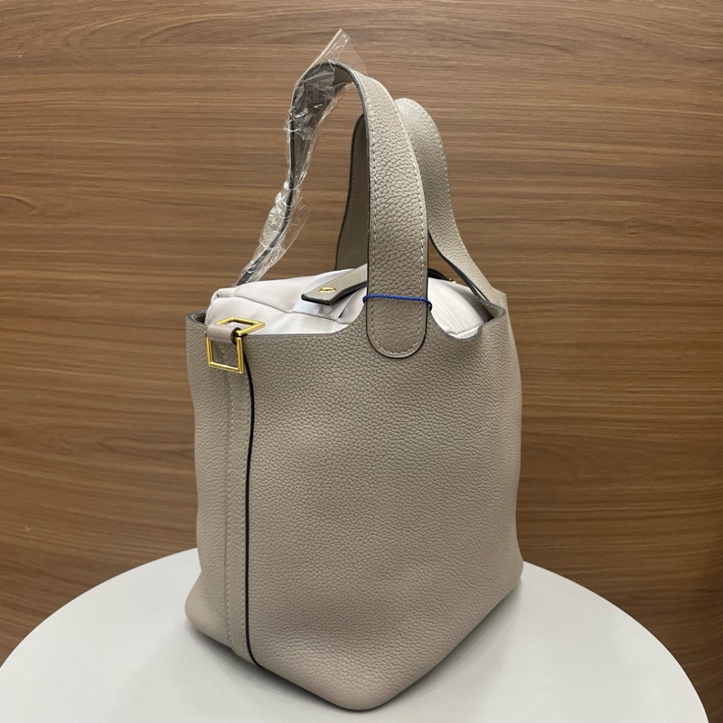 愛馬仕｜菜籃子18 瀝青灰金扣-2