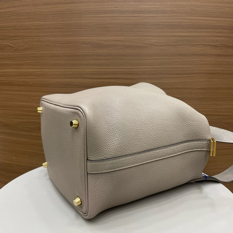 愛馬仕｜菜籃子18 瀝青灰金扣-5