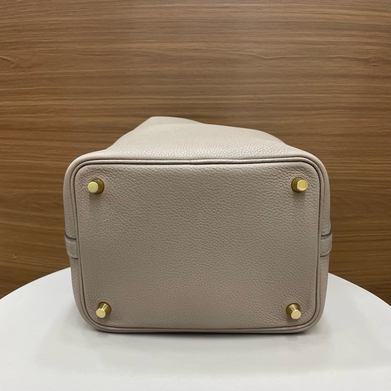 愛馬仕｜菜籃子18 瀝青灰金扣-6