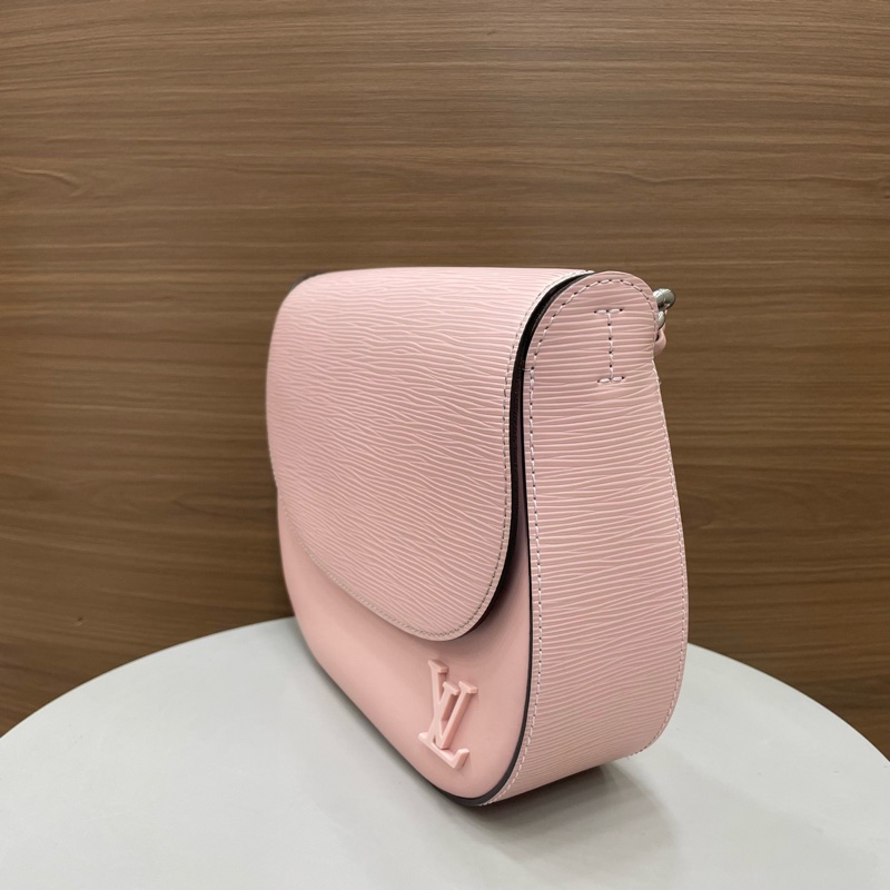 LV路易威登｜水波紋馬鞍包 皮粉色-3