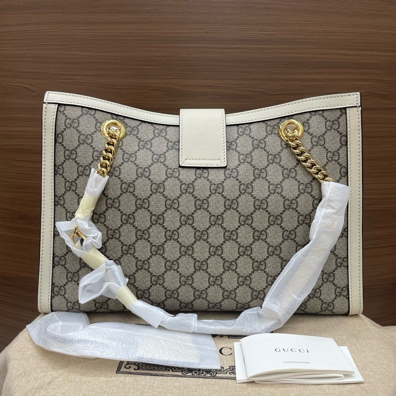 古馳｜Padlock托特大號白色 全新-1