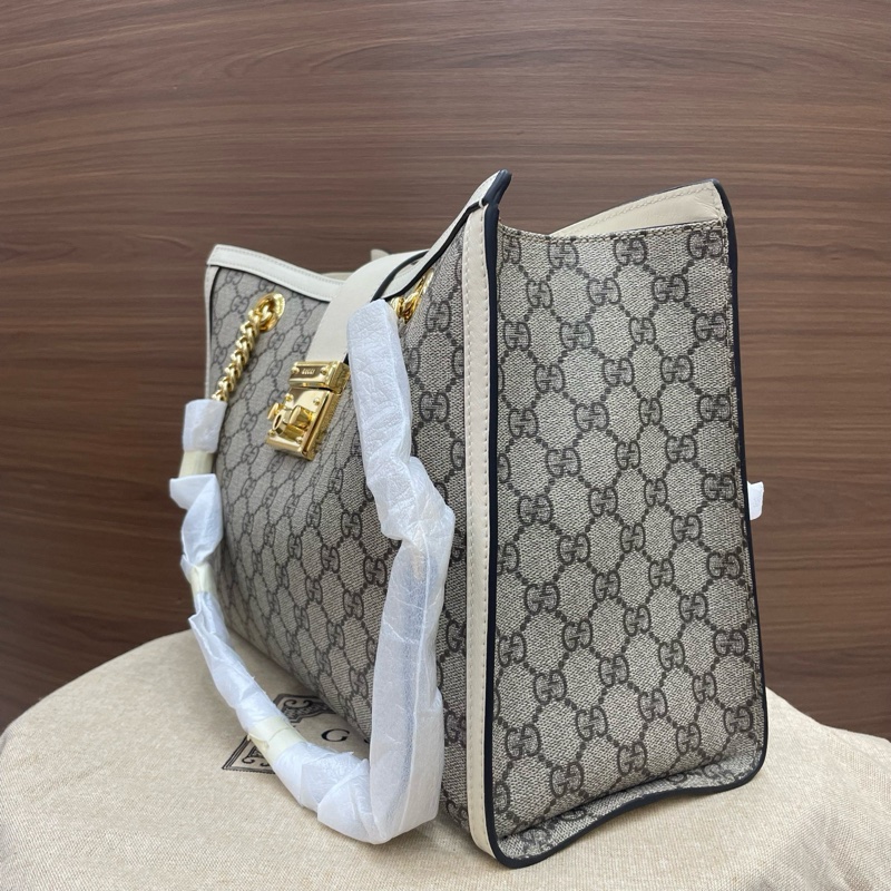 古馳｜Padlock托特大號白色 全新-3