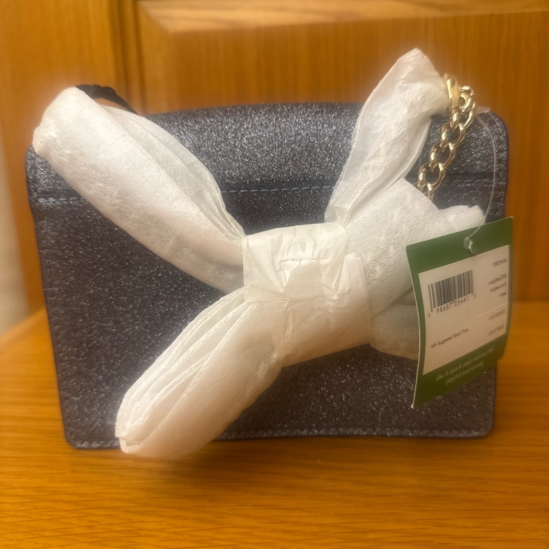 Kate Spade Burgess Court 閃亮灰藍鏈條包-9