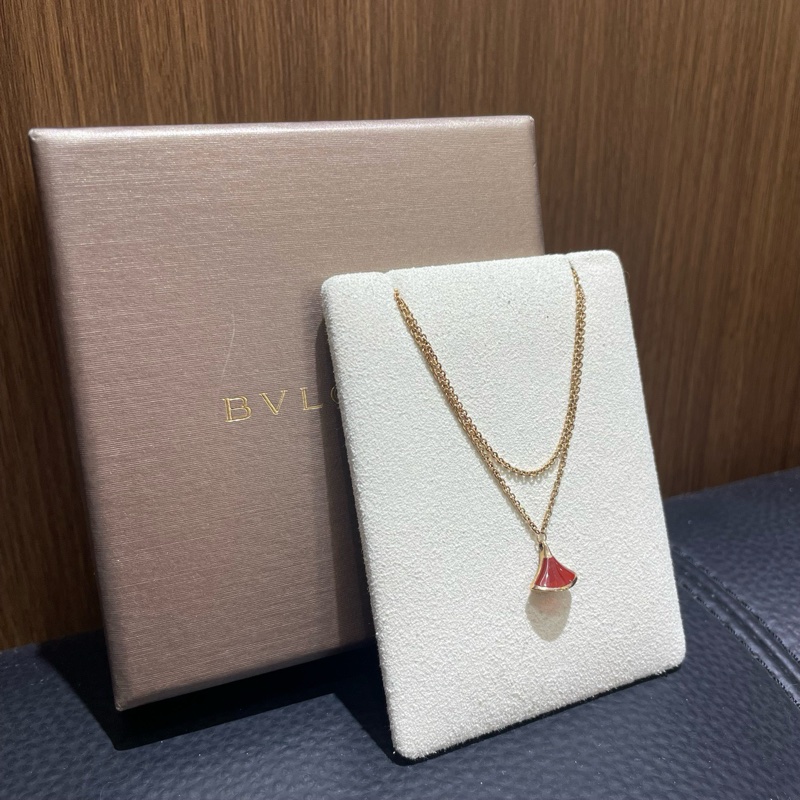 寶格麗｜紅玉髓扇子手鍊L號 玫瑰金-1