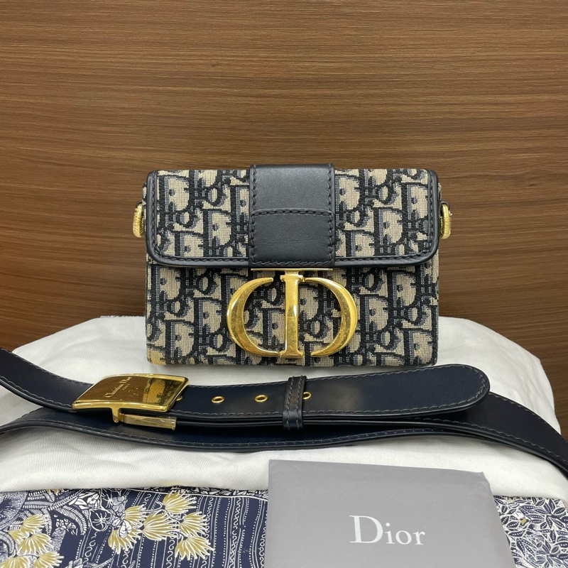 迪奧｜蒙田盒子 老花藍色-0