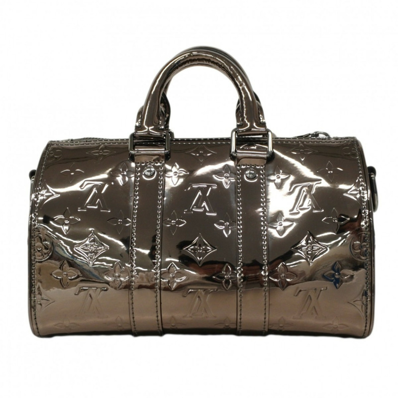 路易威登 Monogram Mirror Keepall Bandoulière 25 手提包 M26903 槍灰色男士兩用包-10