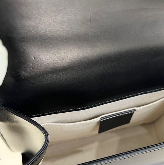 古馳Gucci馬蒙雙G box皮風琴信封包woc黑色19x5.5x15-8