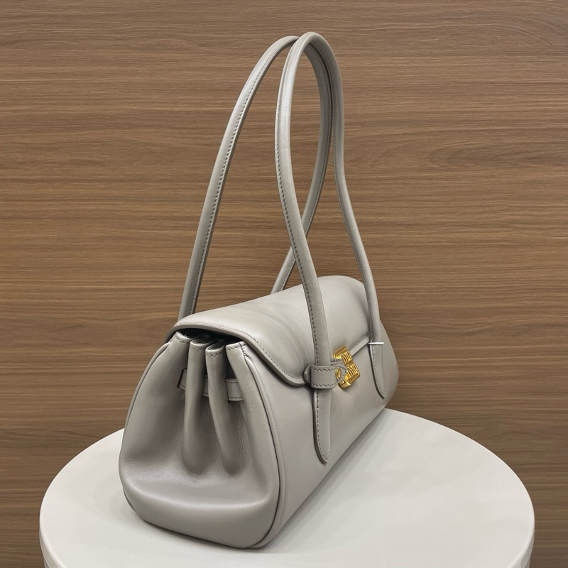 繆繆｜長手柄法棍牛皮 大象灰金扣-2