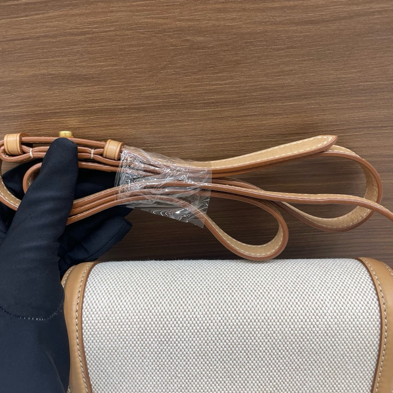 聖羅蘭｜kaia馬鞍包小號 卡其拼帆布-8