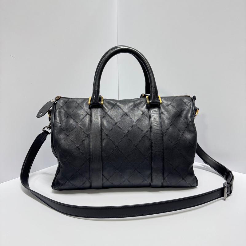 【超熱門秒殺款⏰】 Chanel 黑金 波士頓包 肩背+手提+斜背包 （專櫃27.3萬）-6