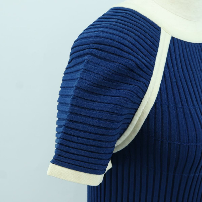 【日本直送】香奈兒羅紋針織連身裙，銅氨纖維布料，藍色，CC標誌，貨號158555M-4