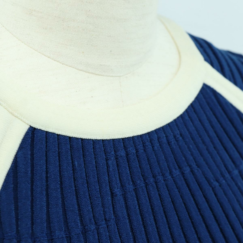 【日本直送】香奈兒羅紋針織連身裙，銅氨纖維布料，藍色，CC標誌，貨號158555M-5