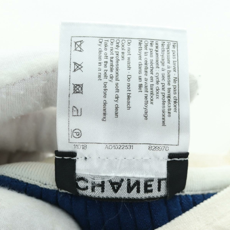 【日本直送】香奈兒羅紋針織連身裙，銅氨纖維布料，藍色，CC標誌，貨號158555M-9