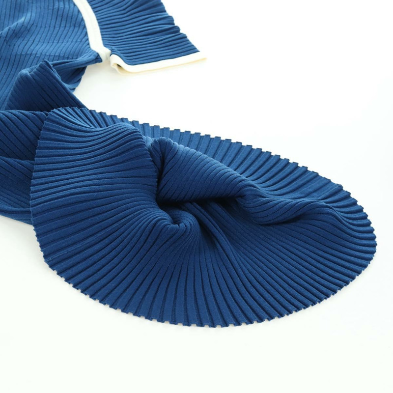 【日本直送】香奈兒羅紋針織連身裙，銅氨纖維布料，藍色，CC標誌，貨號158555M-11