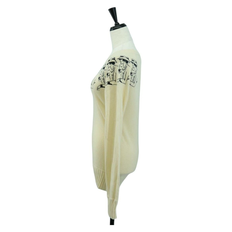 【日本直送】香奈兒 (CHANEL) Coco Chanel 針織衫，羊絨色，米色，CC 標誌，貨號 158554SAM-2