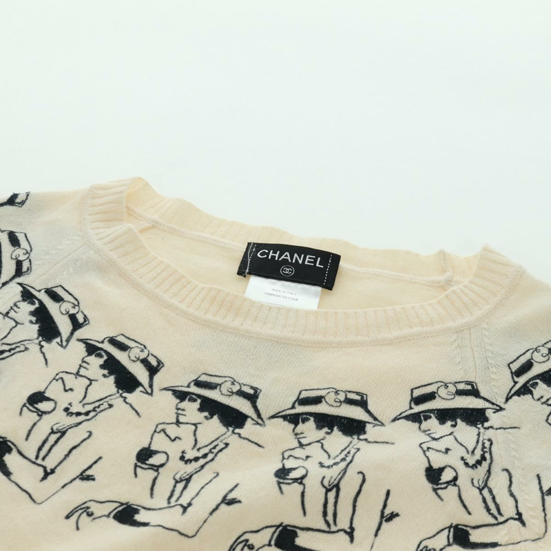 【日本直送】香奈兒 (CHANEL) Coco Chanel 針織衫，羊絨色，米色，CC 標誌，貨號 158554SAM-9