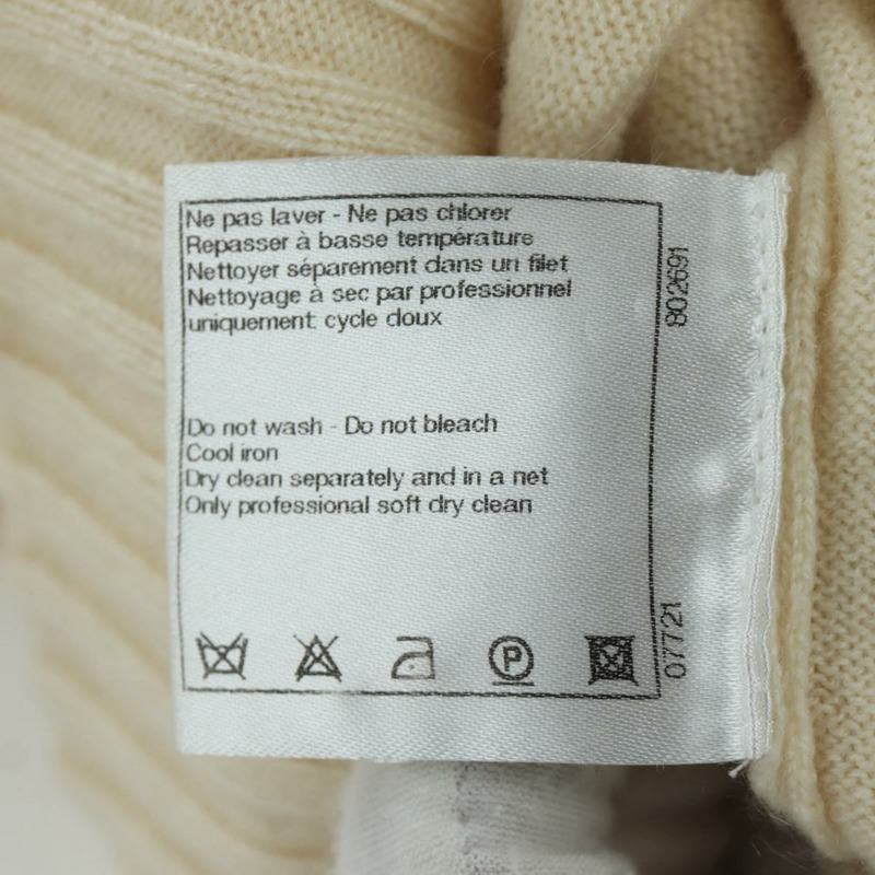 【日本直送】香奈兒 (CHANEL) Coco Chanel 針織衫，羊絨色，米色，CC 標誌，貨號 158554SAM-14