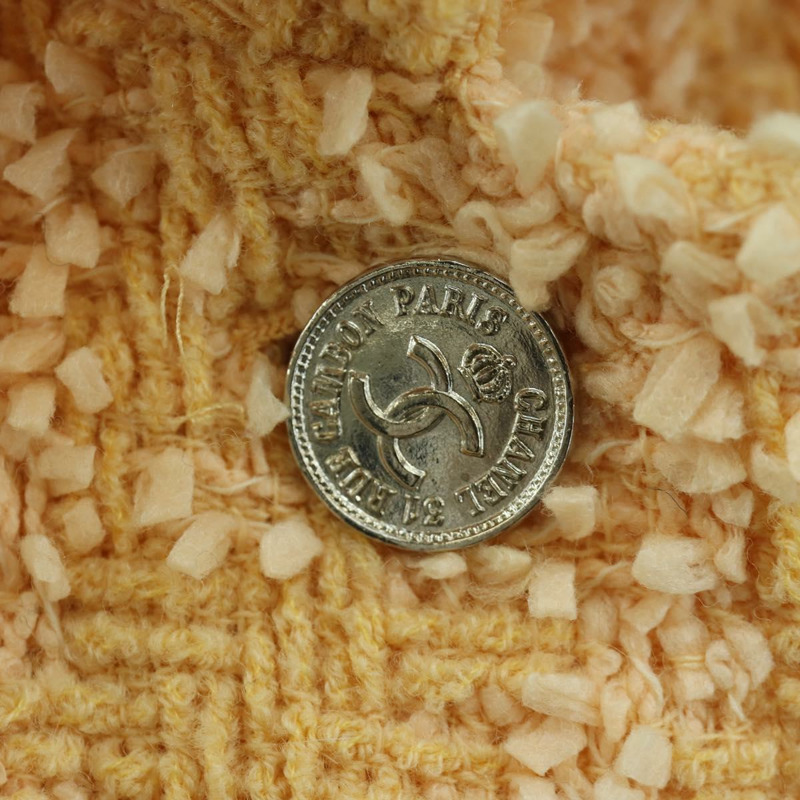 【日本直送】香奈兒外套半裙套裝外套斜紋軟呢橘色40 CC Auth 158585M-6