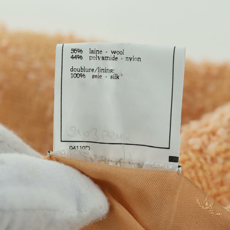 【日本直送】香奈兒外套半裙套裝外套斜紋軟呢橘色40 CC Auth 158585M-19