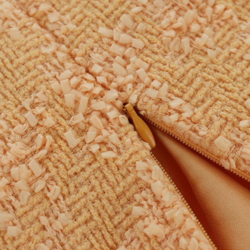 【日本直送】香奈兒外套半裙套裝外套斜紋軟呢橘色40 CC Auth 158585M-20