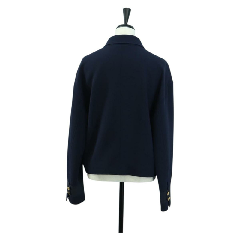 【日本直送】香奈兒復古海軍藍羊毛夾克，CC標誌，正品編號158558M-1
