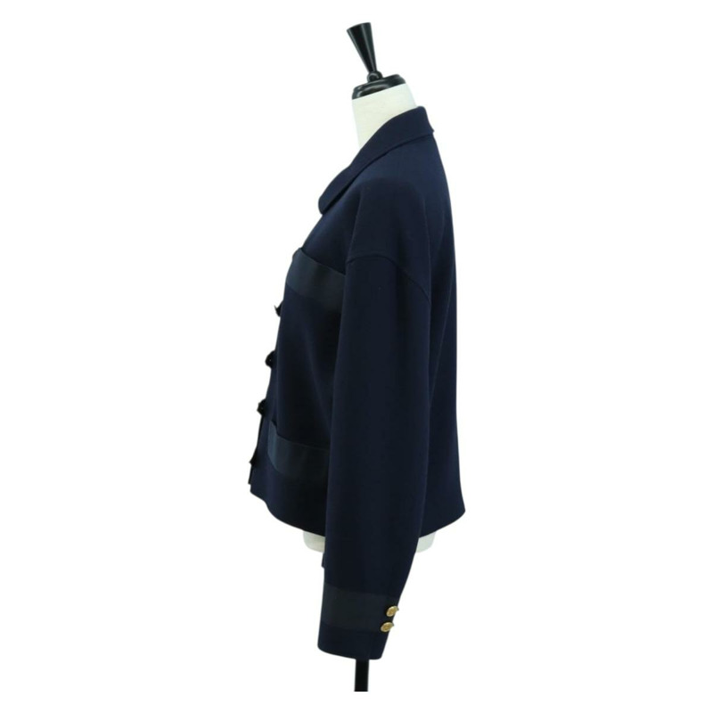 【日本直送】香奈兒復古海軍藍羊毛夾克，CC標誌，正品編號158558M-2