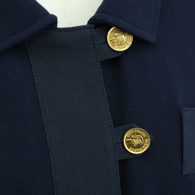 【日本直送】香奈兒復古海軍藍羊毛夾克，CC標誌，正品編號158558M-5