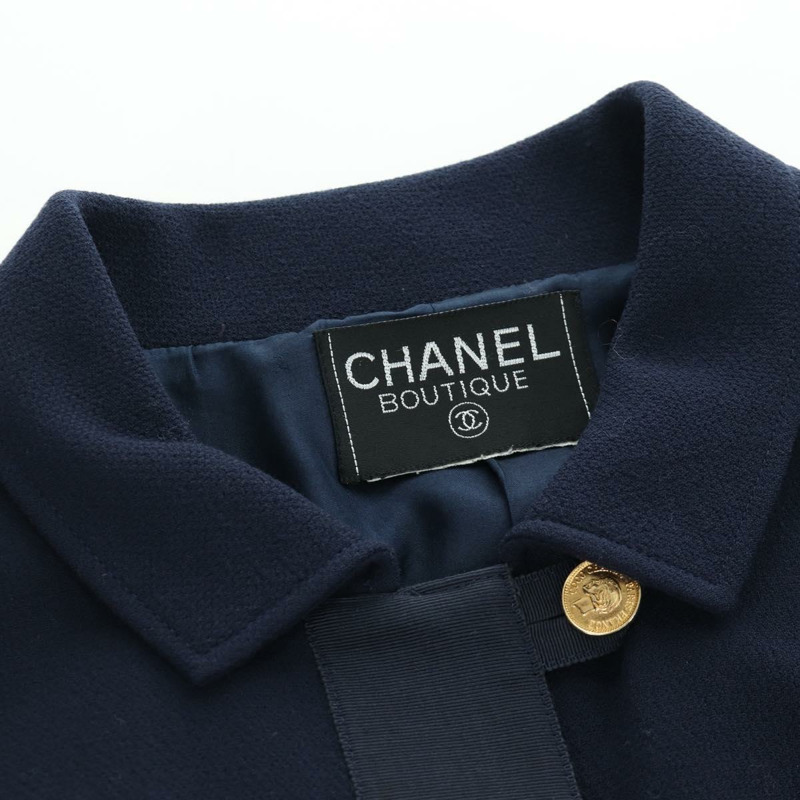 【日本直送】香奈兒復古海軍藍羊毛夾克，CC標誌，正品編號158558M-8