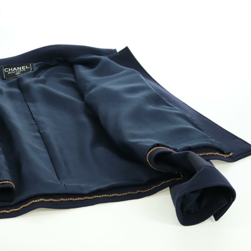 【日本直送】香奈兒復古海軍藍羊毛夾克，CC標誌，正品編號158558M-9