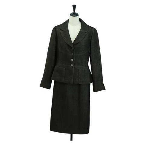 香奈兒外套半裙套裝 羊毛棕色 CC Auth 158559M