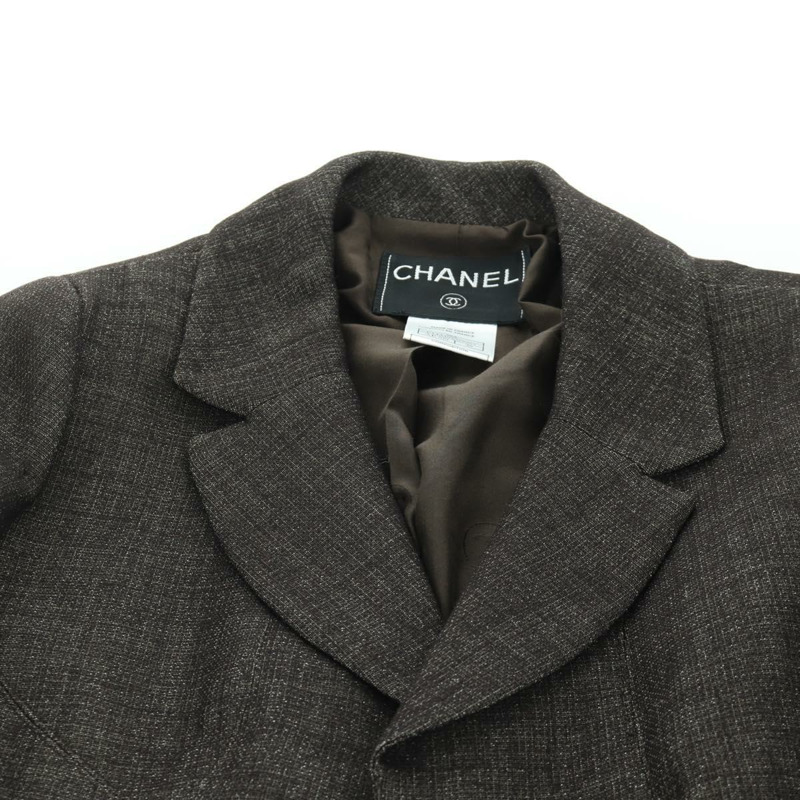 【日本直送】香奈兒外套半裙套裝 羊毛棕色 CC Auth 158559M-7