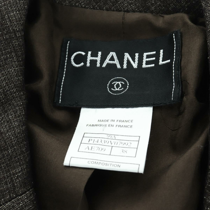 【日本直送】香奈兒外套半裙套裝 羊毛棕色 CC Auth 158559M-8