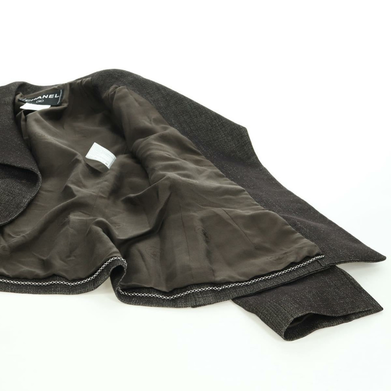 【日本直送】香奈兒外套半裙套裝 羊毛棕色 CC Auth 158559M-10