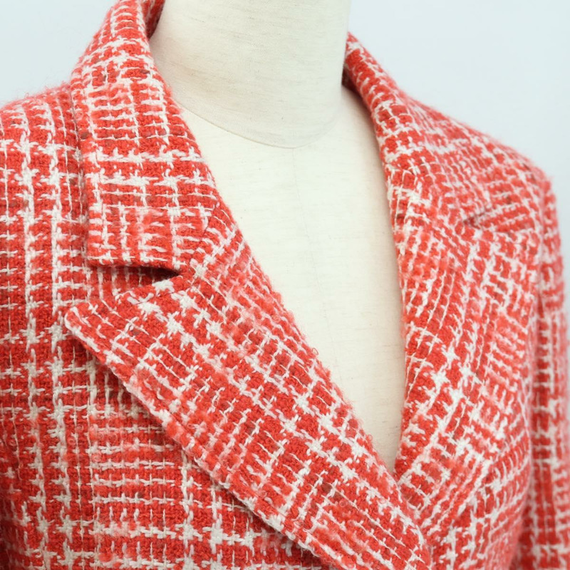 【日本直送】香奈兒紅色斜紋軟呢外套,CC標誌,貨號158560M-4