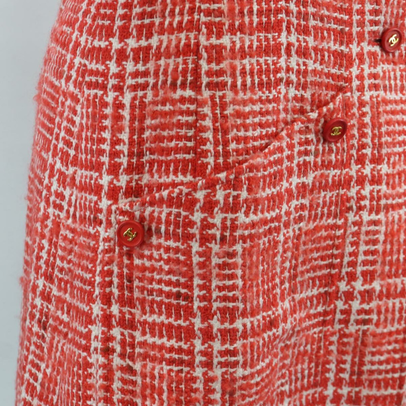 【日本直送】香奈兒紅色斜紋軟呢外套,CC標誌,貨號158560M-7